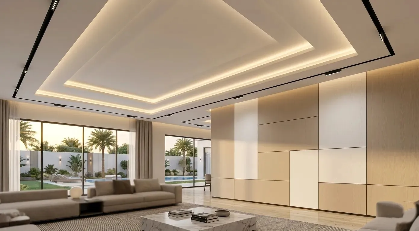 أسقف شيبورد مع إضاءة LED - حي الياسمين